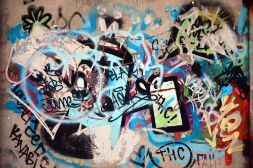 wall filled with graffiti